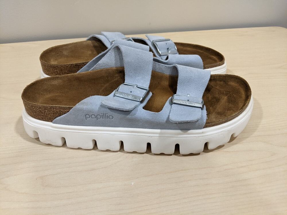 Papillio By Birkenstock Arizona Chunky Baby Blue Sandals Sz 41 US 10 Narrow